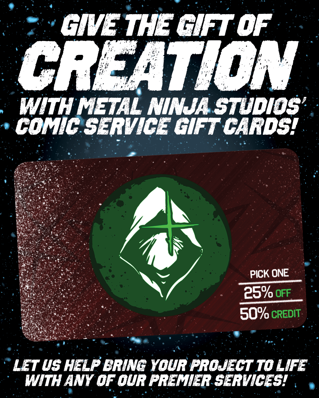 Metal Ninja Studios Gift Card | Give the Gift of Comic Creation